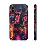 Neon Roller Skates Tough Case | Retro 80s Skate Night Phone Cover