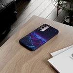Retro Neon Mountains Phone Case | Vaporwave Galaxy Landscape