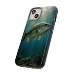 Largemouth Bass Phone Case, Sunlit Underwater Tough Cover, Gift