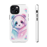 Pastel Panda Phone Case, Glitch Color Block Cover