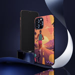 Retro Runner Sunset phone case | 80s Vaporwave jogging design