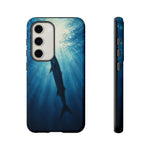 Barracuda Silhouette Phone Case, Sunlit Marine Art Tough Cover