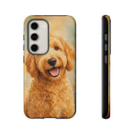 Goldendoodle Fluffy Curls Portrait Art Tough Phone Case