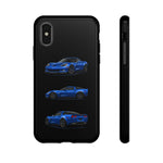 Blue C6 Z06 Phone Case, Three-View Vector Cover, Gift