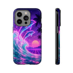 Neon Dolphin Ocean Vaporwave Art Tough Phone Case