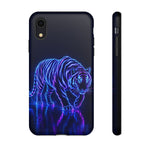 Neon Blue Tiger phone case | tough protective cover