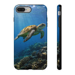 Sea Turtle Reef Phone Case, Coral Ocean Dappled Sunlight Tough Cover