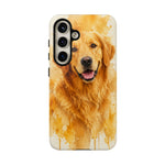 Golden Retriever Watercolor Art Tough Phone Case - Dog Portrait