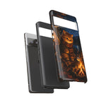 Campfire Cat Phone Case, Marshmallow Night Painterly Cover