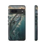 Striped Bass Phone Case, Sunset Topwater Strike Cover for Anglers