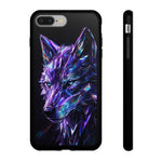 Holographic Wolf Phone Case, Fractured Prism Iridescent Cover