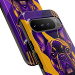 French Bulldog Pop-Art Portrait Tough Phone Case - Purple Gold