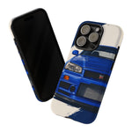 R34 Skyline GT-R Bayside Blue Tough Phone Case for 90s JDM Fans