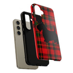 Scottish Terrier Silhouette Plaid Art Tough Phone Case