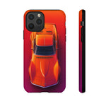 C3 Corvette Phone Case, Orange Top-Down Duotone Gradient Cover
