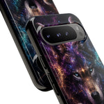 Cosmic Wolf Phone Case, Galaxy Nebula Portrait Tough Cover, Gift