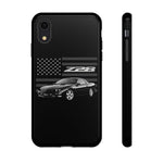 Black Z28 Camaro Phone Case Muscle Car American Flag Tough Cover