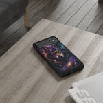 Cosmic Wolf Phone Case, Galaxy Nebula Portrait Tough Cover, Gift