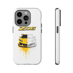 Z06 Corvette Phone Case, Yellow Sketch Reveal Chrome Cover