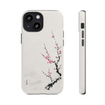 Plum Blossom Ink Wash Phone Case Minimalist Zen Tough Case