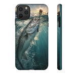 Striped Bass Phone Case, Sunset Topwater Strike Cover for Anglers