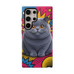 British Shorthair Round Pop Art Tough Phone Case