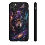 Cosmic Wolf Phone Case, Galaxy Nebula Portrait Tough Cover, Gift