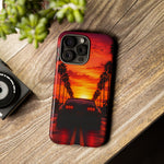 Matte Black MK4 Supra Sunset Tough Phone Case - Palm Silhouette