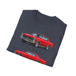 Red 1965 GTO Car Illustration T-Shirt | Classic Muscle Car Trio Tee