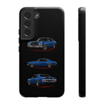 1970 Chevelle SS Phone Case Blue, Three-View Vector Tough Cover