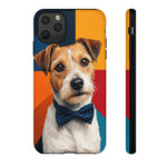 Dapper Terrier Portrait Tough Phone Case - Color Block Art