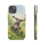 Playful Dog in Meadow Great Dane phone case | Puppy Art Tough Cover