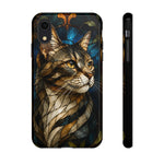 Stained Glass Cat Phone Case, Lead Line Art Cover, Gift
