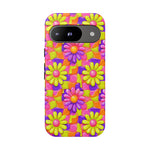 Trippy Daisy Retro Floral Pattern phone case | Tough Cases
