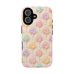 Pastel Swirl Lollipops Tough Case | Candy Pattern Phone Cover