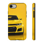 Yellow Camaro Phone Case, ZL1 American Muscle Car Tough Cover for Chevy Owners