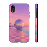 Retro Vaporwave Sunset sphere phone case | protective cover