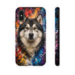 Alaskan Malamute Portrait Tough Phone Case - Vivid Paint Splatter