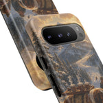 Saint Bernard Winter Rescue phone case | snowy mountain dog scene