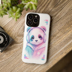 Pastel Panda Phone Case, Glitch Color Block Cover