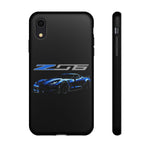 Blue C7 Z06 Sports Car Tough Phone Case Track Style Cover Gift