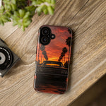 Black Impala Lowrider Sunset Tough Phone Case - Palm Silhouette