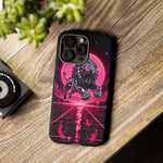 Chrome Lion Phone Case, Neon Grid Katakana Pride Tough Cover