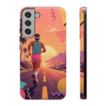 Retro Runner Sunset phone case | 80s Vaporwave jogging design