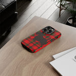 Scottish Terrier Silhouette Plaid Art Tough Phone Case