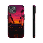 Matte Black Challenger Sunset Tough Phone Case - Palm Silhouette