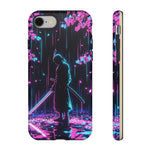 Neon Samurai Katana Rain Vaporwave Art Tough Phone Case