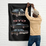 1966 GTO Black Hardtop Banner 34x56 Garage Man Cave Wall Decor Car Guy Gift