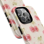 Pink Cherry Pattern Phone Case | Cute Retro Fruit Design