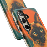 Siamese Cat Retro Halftone Portrait Case - Orange Teal Print